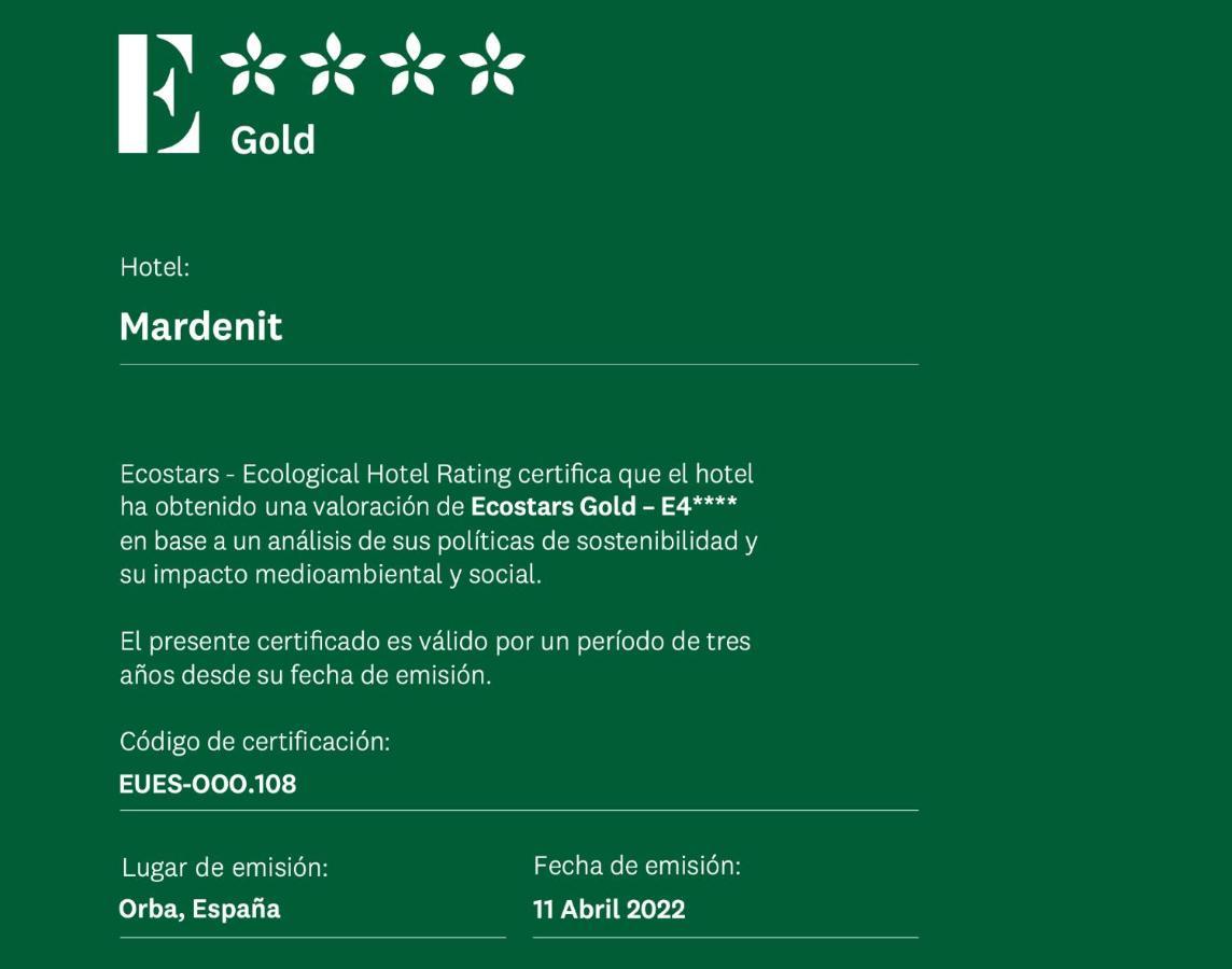 Mardenit Hotel Boutique (Adults Only) Orba Εξωτερικό φωτογραφία